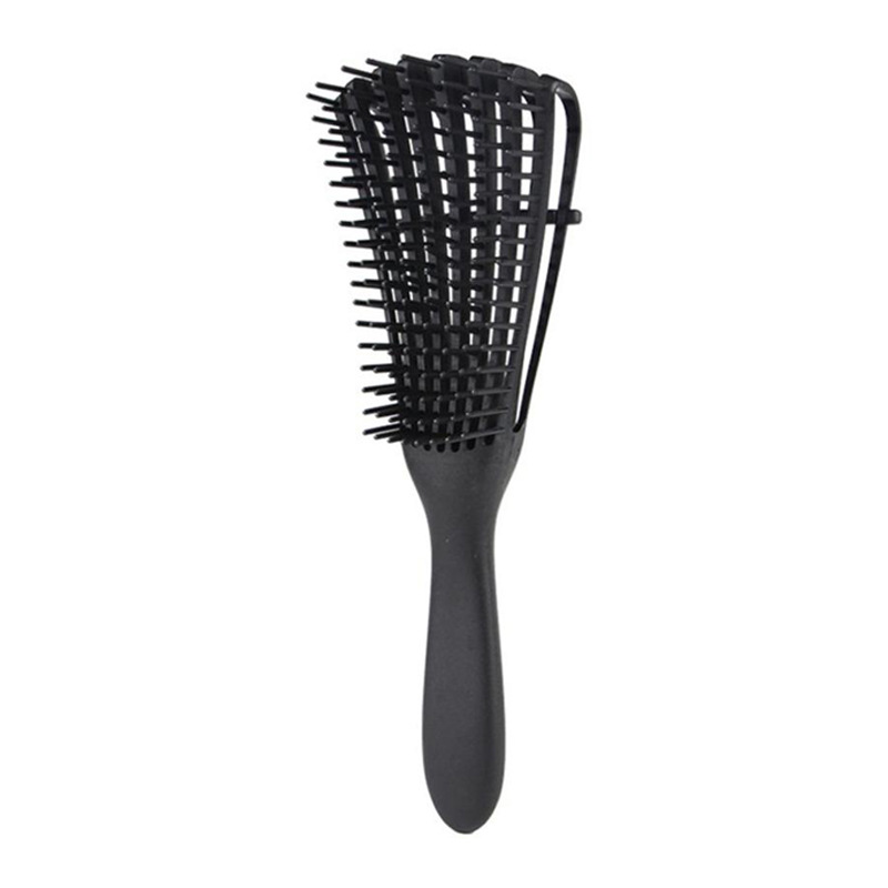 1 pz spazzola districante per capelli ricci antiscivolo in gomma polpo spazzola per capelli pettine spazzole per massaggio del cuoio capelluto accessori per il bagno: nero