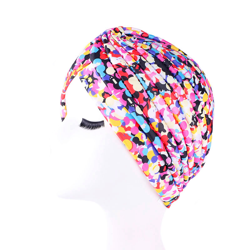 Kvinders print blomsterknude kræft flæse kemohue beanie tørklæde turban hoved wrap strikket hue hårtab tilbehør
