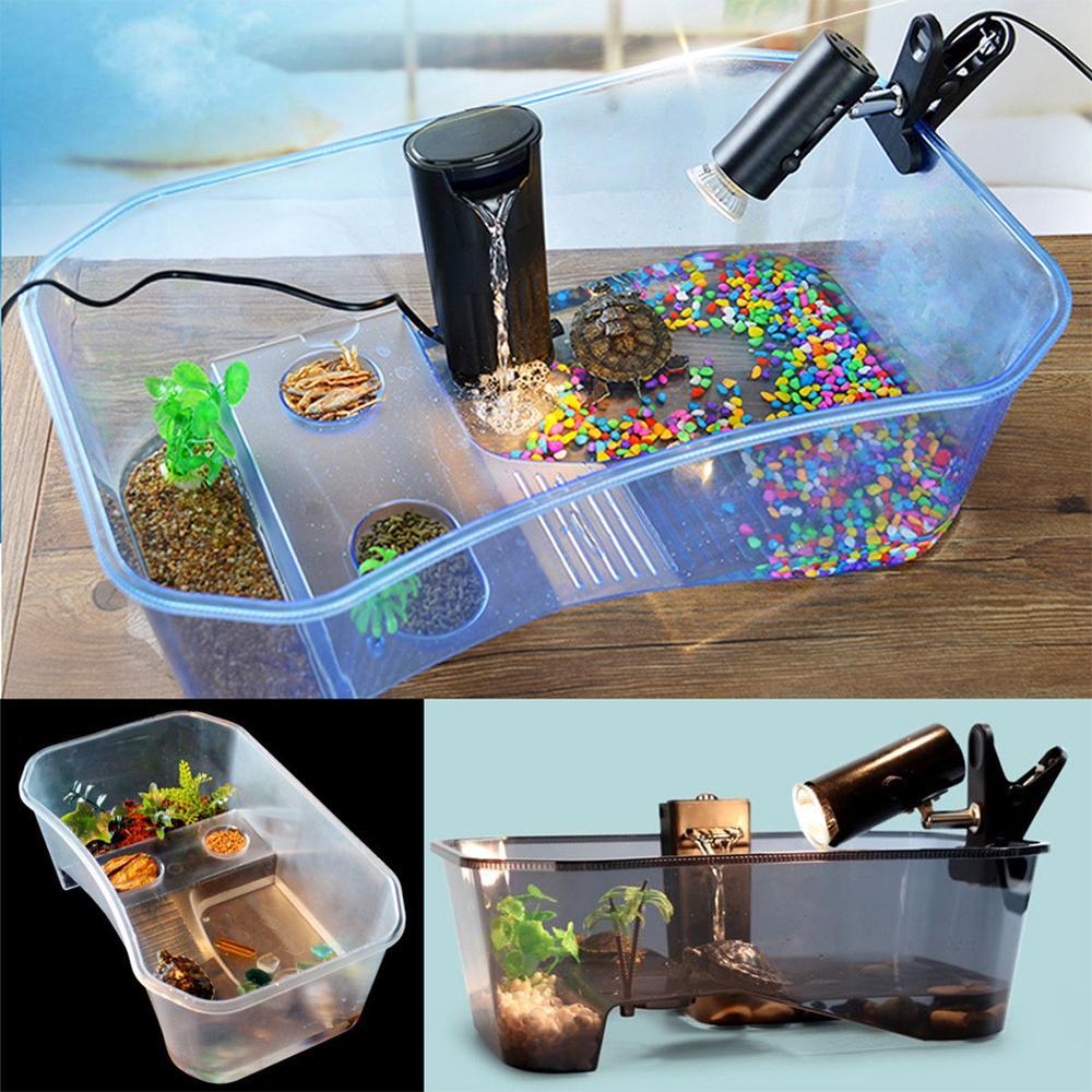 Aquarium Tank Reptile Turtle Tortoise Vivarium Box with Basking Ramp
