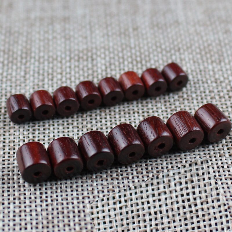 DIY 6-12mm Loose Wood Beads Buddhist Wood Sandalwood/Wenge/Rosewood Prayer Mala Cylinde Barrel Spacer Beads For Jewelry Making: Sandalwood / 12X12mm 30Pcs