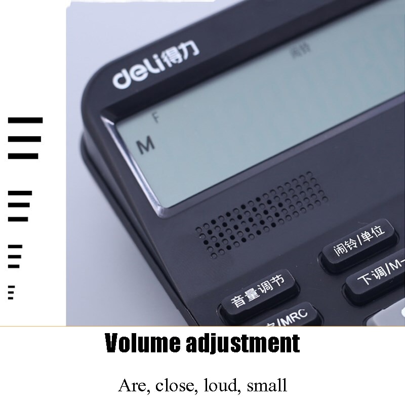 Deli 1 Pcs Met Stem Rekenmachine 12 Cijfers Groot Scherm Met Grote Knoppen Zwart Rekenmachine Grote Toetsen Financial Accounting