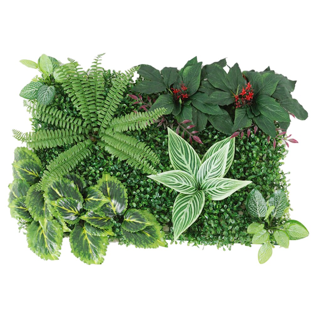 Artificial Foliage Plants Wall Art Panel Turf Lawn Garden Backyard Hedge Home Wedding Party Decor Simulation Grass Turf Rug