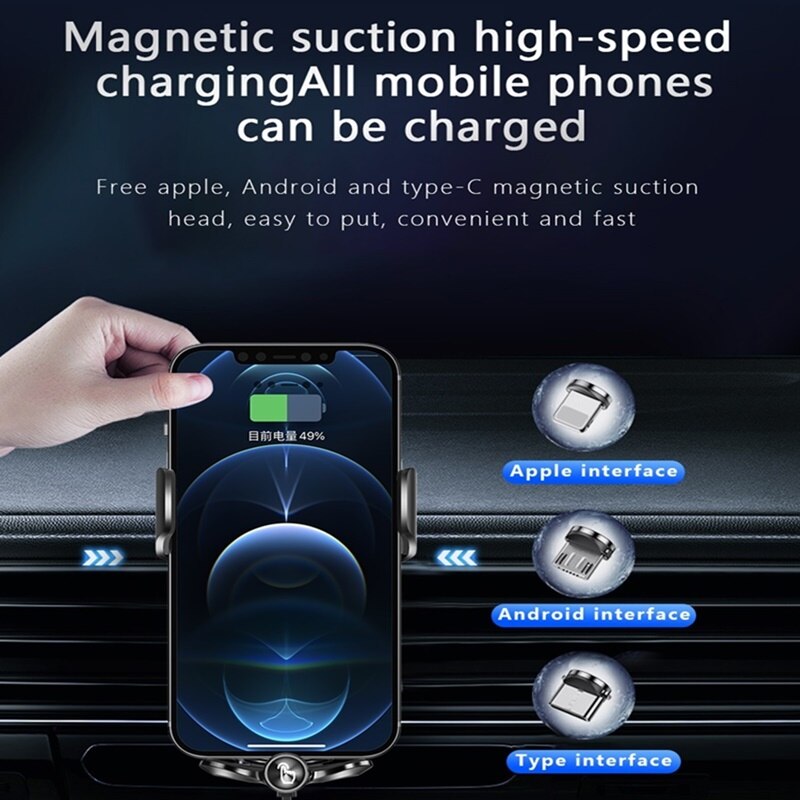 Tongdaytech 15w magnético carregador de carro sem fio para o iphone xs 8 7 6 11 12 pro max carregador rápido no suporte do carro para samsung s21 s20