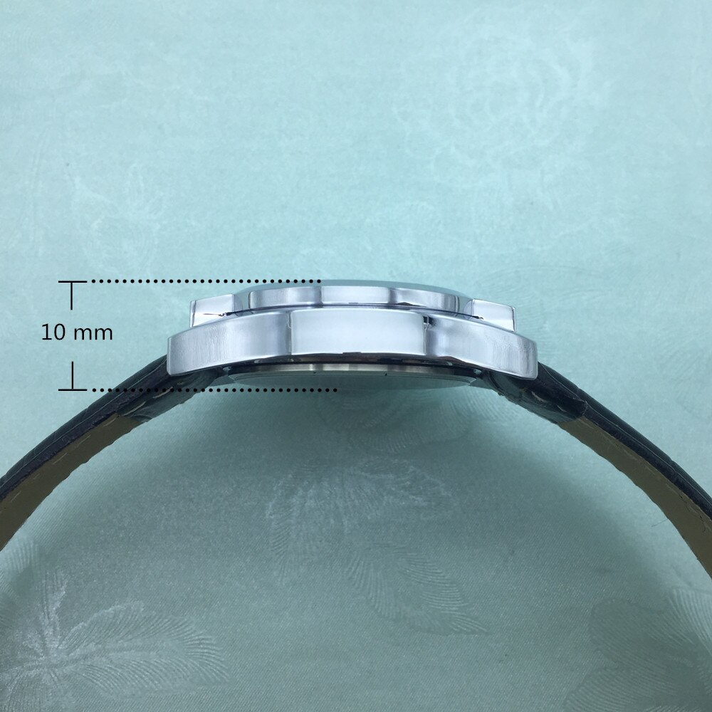 Tactiel horloge voor blinden met leren band, roze wijzerplaat