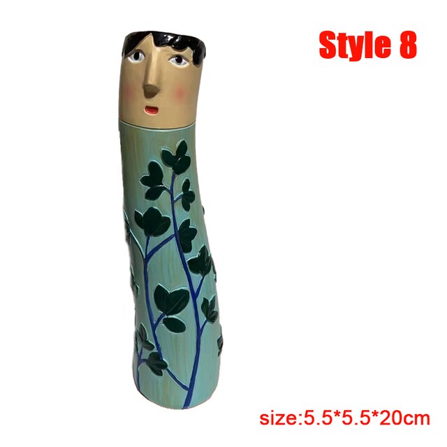 Böhmischen Familie Vase Kreative Vase Interessante Menschliche-förmigen Harz Anlage Container Büro Wohnzimmer Schreibtisch Dekoration: Stil 8