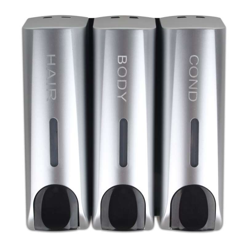 350Ml Thuis Wall Mounted Zeepdispenser Shampoo Douchegel Dispenser Zeepdispenser Fles Hotel Badkamer Accessoires: Siliver 3