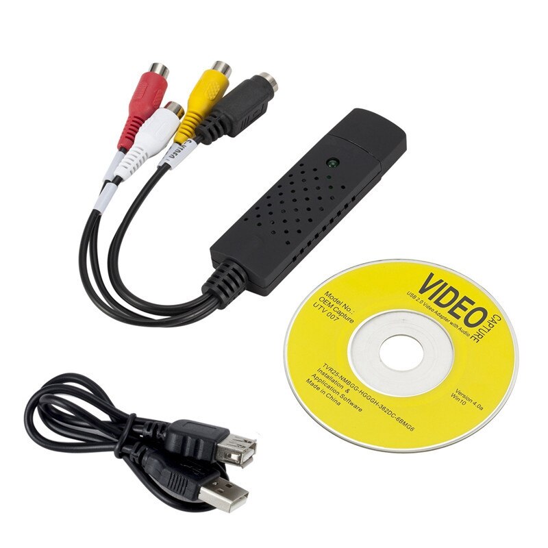 2Pcs Video Audio VHS VCR USB Video Capture Card To DVD Converter Capture Card Adapter