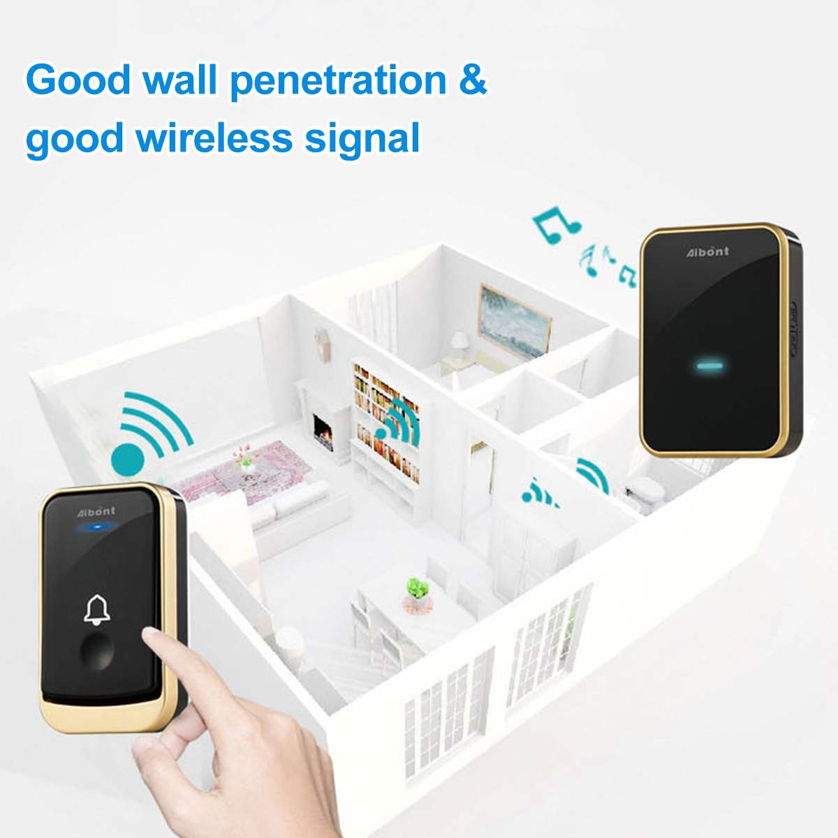 Home Welcome Doorbell Intelligent Wireless Doorbell Waterproof AU Plug smart Door Bell Chime 45 Songs Polyphonic Ringtones