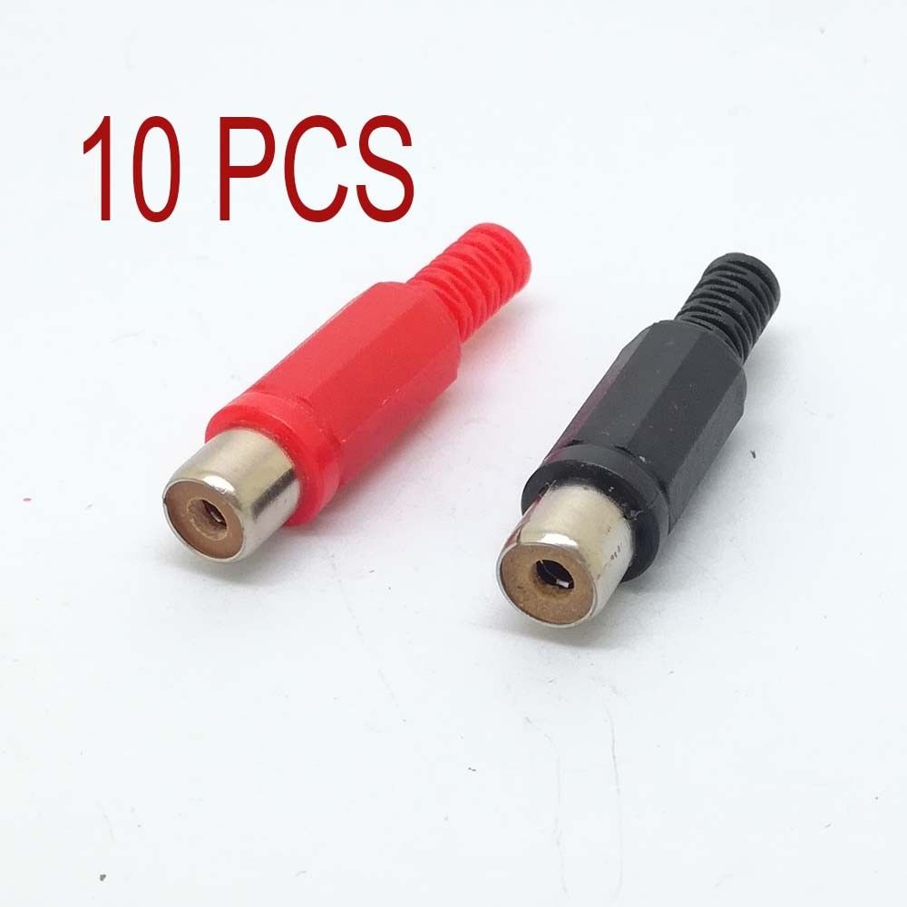 lot of Phono RCA av Female Socket Solder Termination adapter black and red