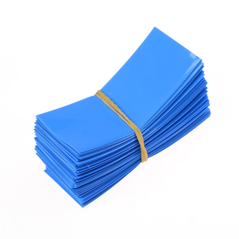 100PCS Li-ion PVC Heat Shrink Tubing 18650 Battery Wrap Precut Size 72*18.5mm Battery Film Tape Battery Cover: Blue