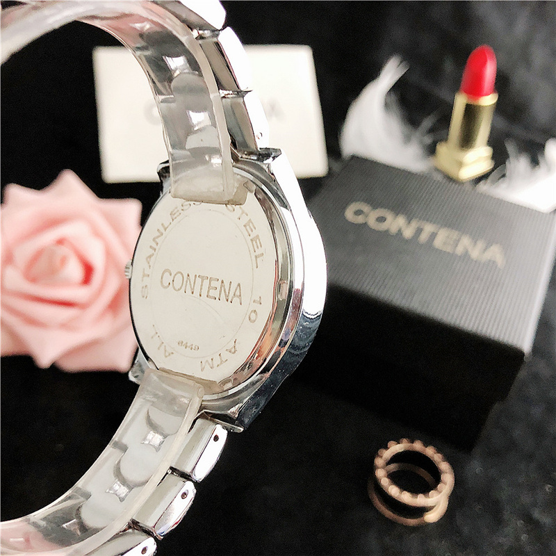 CONTENA-reloj de cuarzo informal para mujer, pulsera clásica de lujo con diamantes,