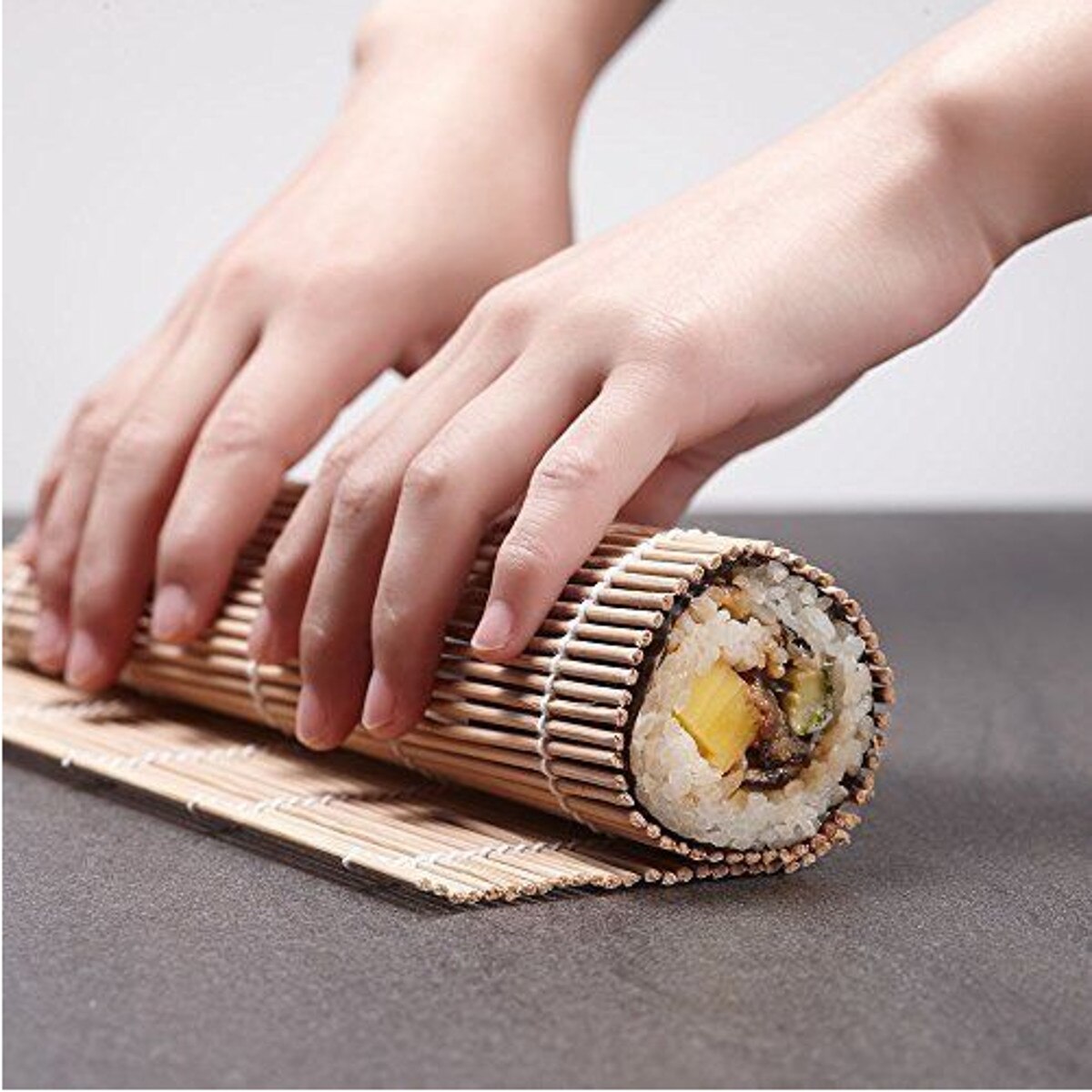 Diy bambus rullemåtter spisepinde ris spreder ske hjemmelavet sushi kit hjælper køkken madlavning sushi værktøjer gadgets 7 stk/sæt