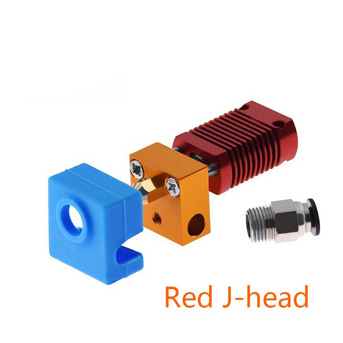 Hotend Extruder Kit Lange Afstand V6 Extrusie 12V/24V 50W J-Head Warmte Breken Keel 1.75 Mm Voor Ender 3 CR10 CR-10S Printer: Red j-head