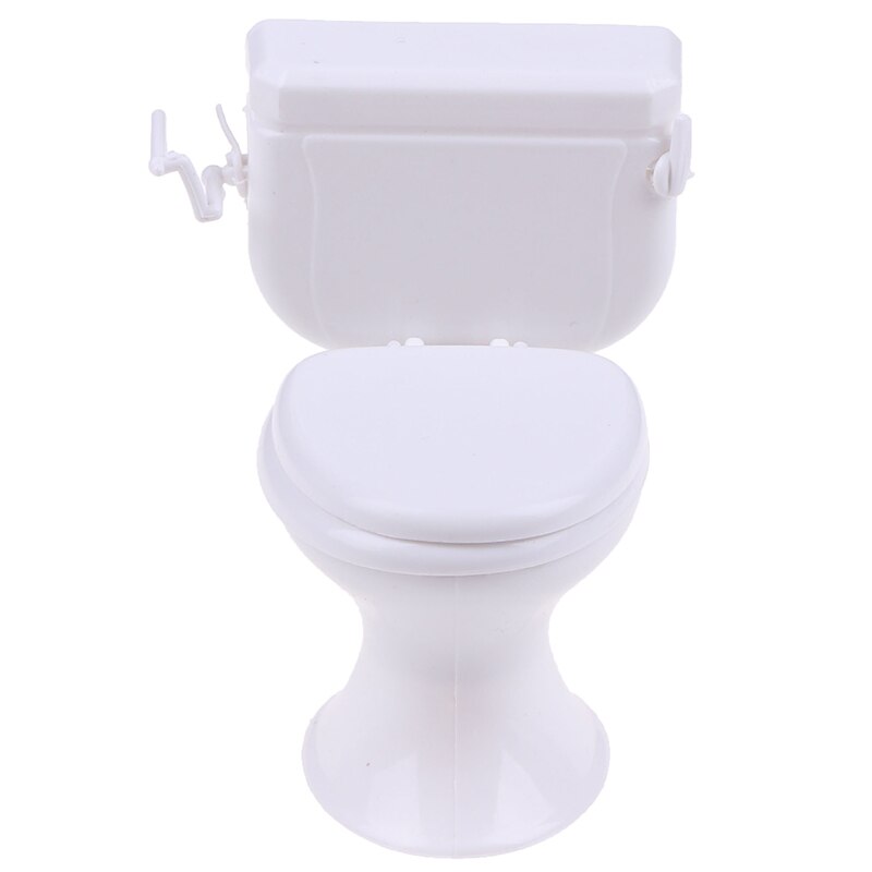 Poppenhuis Meubels Vintage Badkamer Modellering Witte Wc Poppenhuis Miniatuur Baby Pretend Speelgoed Poppen Accessoires