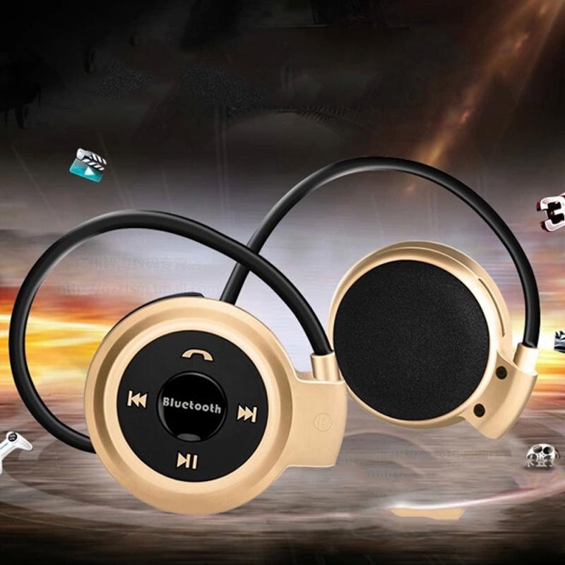 Mini503 Bluetooth 4.0 casque 503 Mini Sport sans fil casque musique stéréo écouteurs + fente pour carte Micro SD + haut-parleurs FM: Or