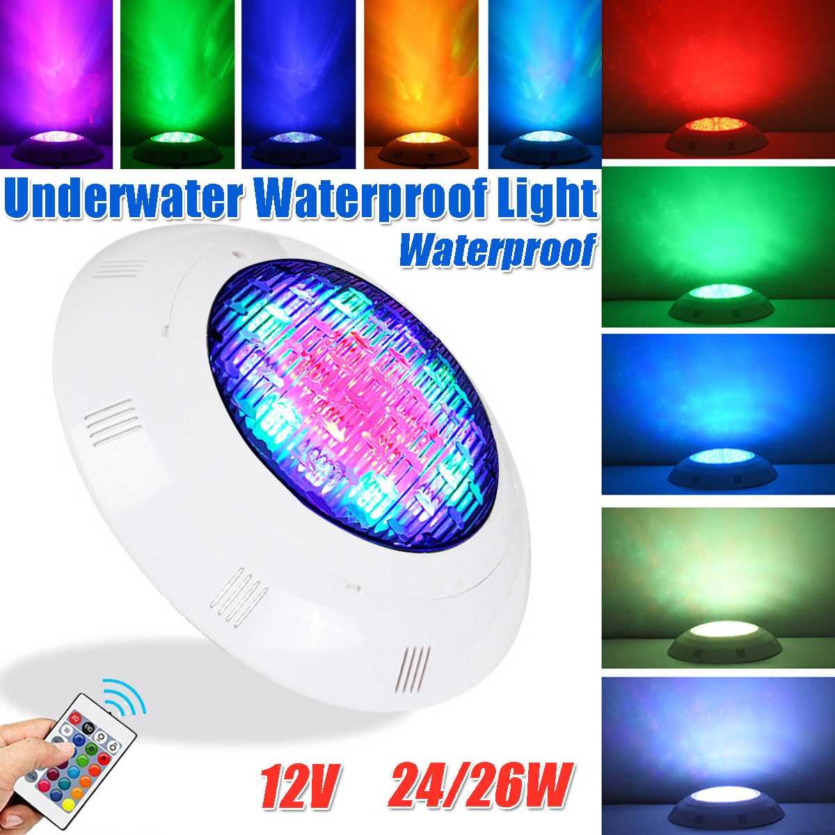 25/36W RGB Led Swimming Pool Light IP68 Waterproof AC12V Outdoor RGB UnderWater Light Pond Led Spotlight w/Remote Control