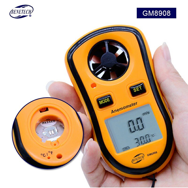 BENETECH Digitale Thermometer Anemometer + infrarood thermometer Wind Gauge Meter Voor Temperatuur huidige air velocity flow