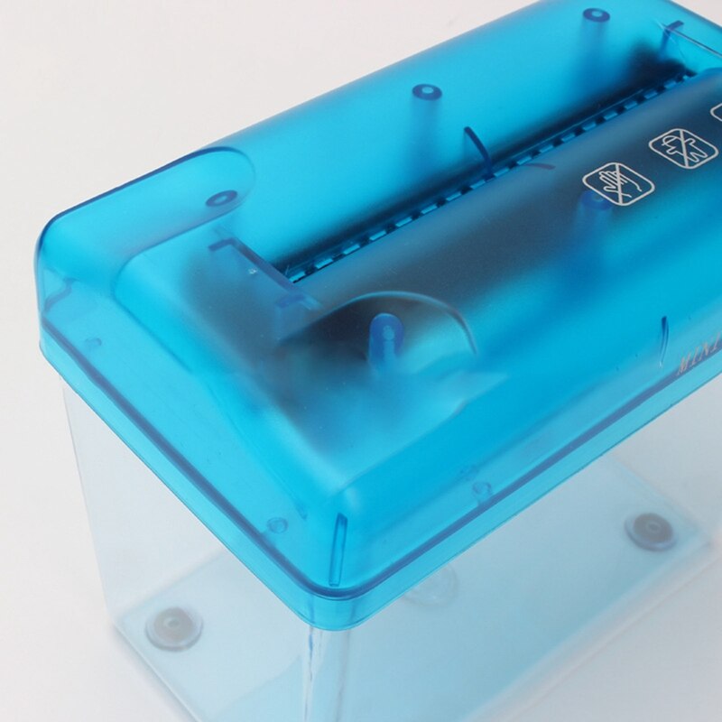 Mini Hand Crank Blue Shredder Crusher Destroyer Paper Documents Cutting Machine-scll Office Home Manual Paper Shredder