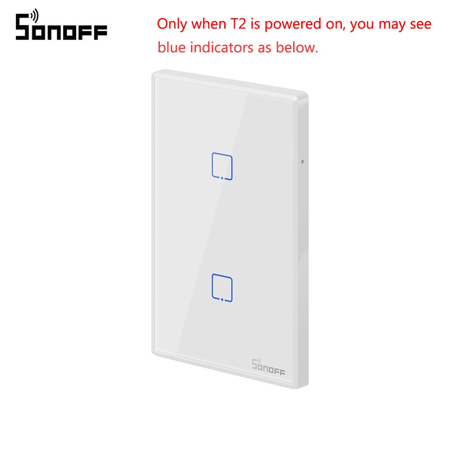 Sonoff T2 US Wifi applique murale interrupteur tactile 1 2 3 gang TX sans fil 433Mhz RF panneau de commutation télécommandé fonctionne avec Alexa Google