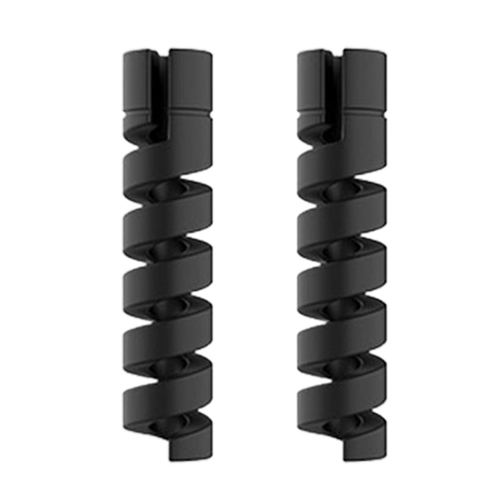 2-10Pcs Cable Protector Winder Wire Cord Organizer Cover for iphone USB Charger Cable Cord Spiral USB Cable Protection: 2pcs black