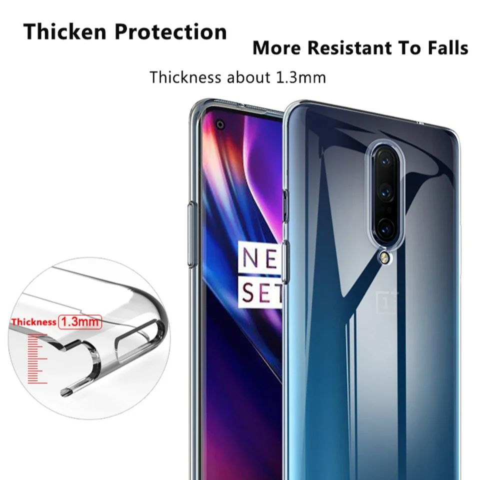 Original TPU Shockproof Transparent Case For Oneplus 11 10 9 8 Pro 8T 7 7T 6 6T Silicone Protective Back Cover Phone Accessories