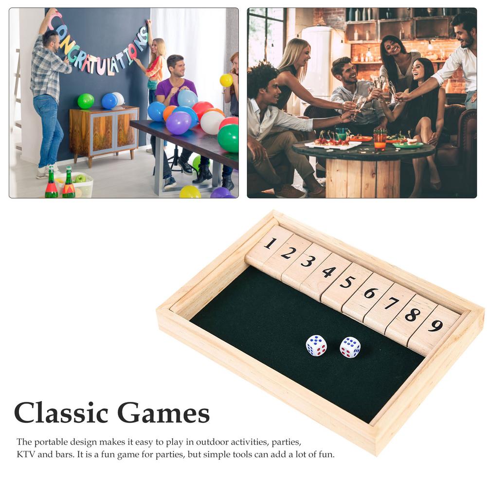 Classic Deluxe 9 numeri in legno chiudi la scatola dadi gioco da tavolo per bambini adulti Party Friends Club giochi da tavolo divertenti