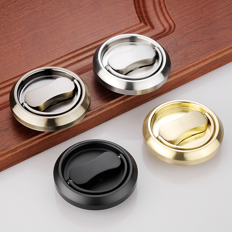 Stainless Steel Double-Sided Pull Ring Lock With Key Sliding Door Lock Invisible Door Lock Multiple Types Available