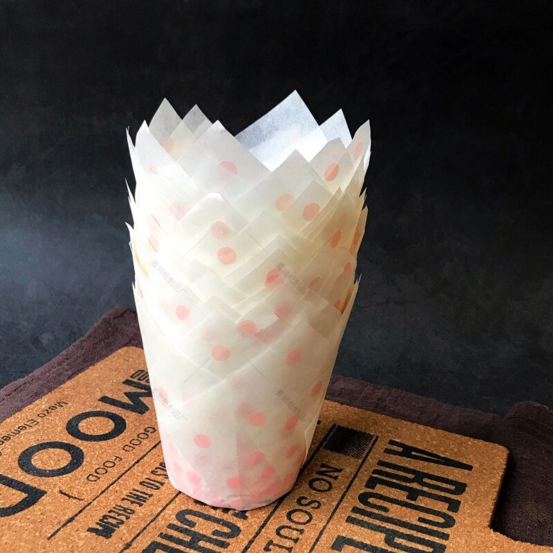 10/50pcs Tulip Flower Cupcake Liner Baking Cup For Wedding Party Caissettes Tulip Muffin Cupcake Paper Cup Oilproof Cake Wrapper: 4 / 10PCS