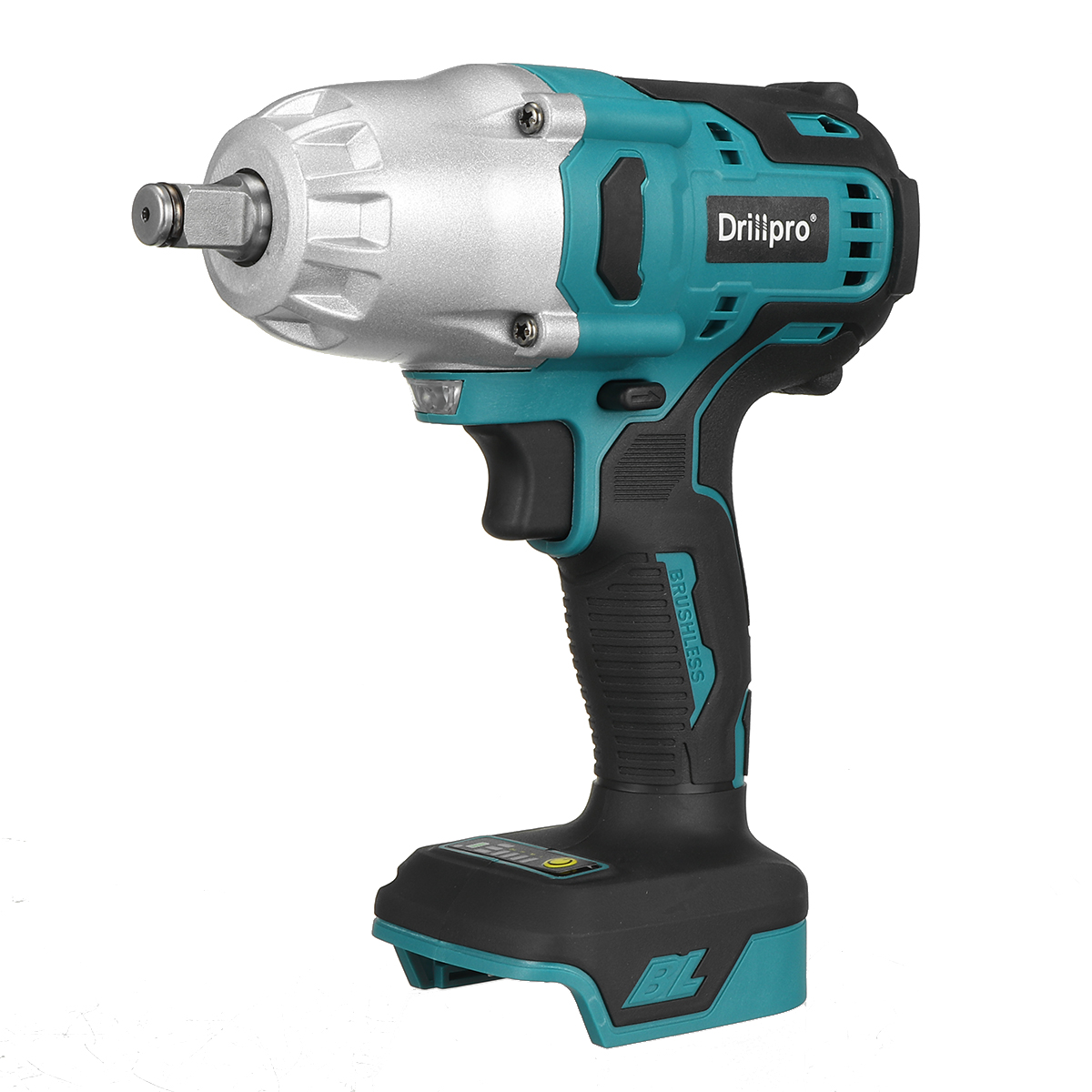 Drillpro 1/2 " 2000n.  m bürstenloser akku-schlagschrauber, wiederaufladbarer schraubenschlüssel, bohrmaschine, elektrowerkzeug für mak 18v akku: Blau