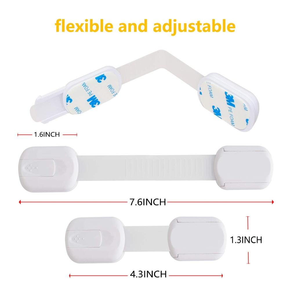 TUSUNNY 6 Pcs Magnetic Children Safety Drawer Lock Limiter Infant Baby Drawer Latch Cabinet Protection Security Invisible Locks