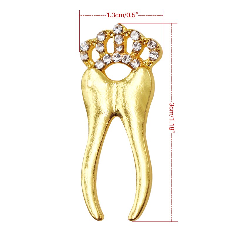 Broche molaire en forme de couronne dentaire, , accessoire de décoration, broche molaire, dentiste, hygiénique: Gold 1pc