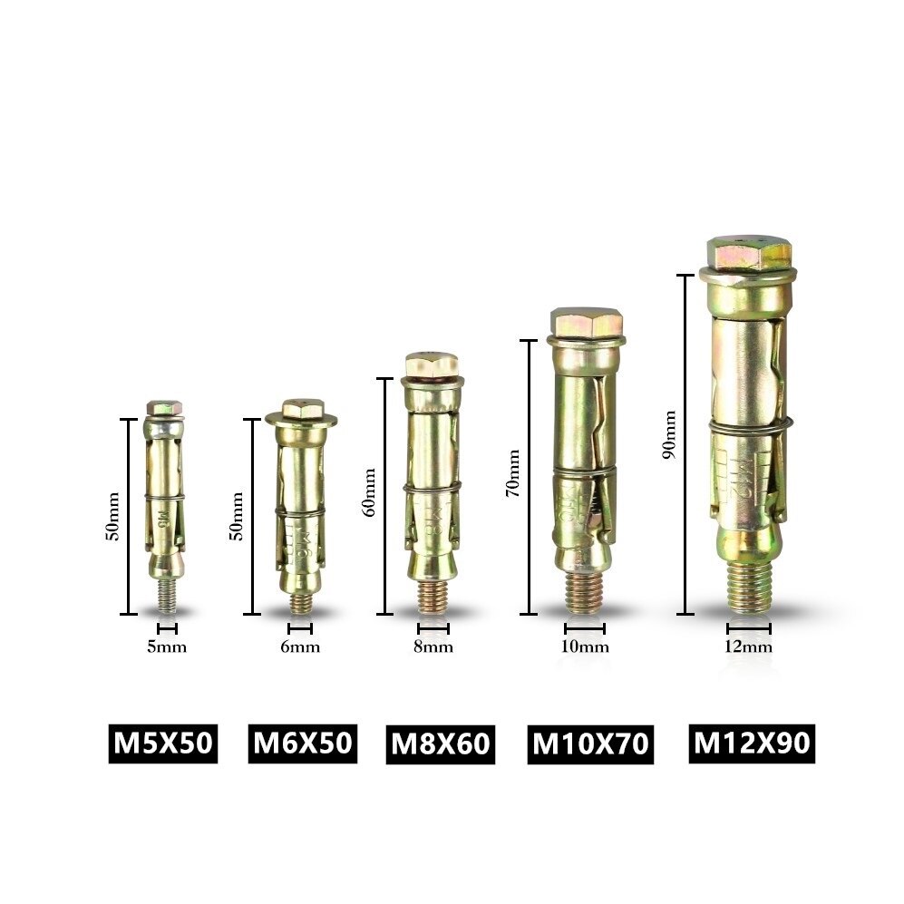 2~20pcs M5-M12 Rawlbolts Heavy duty concrete expansion shield anchor with hex / hook bolt