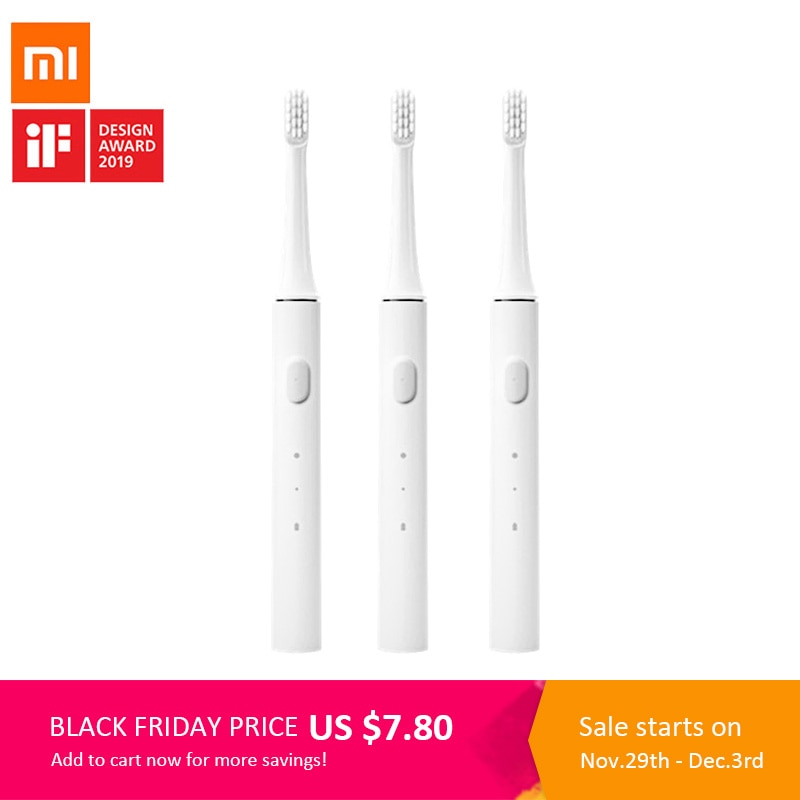 3 PC Original Mi jia T100 Mi brosse à dents électrique intelligente 2 vitesses charge Inductive blanchiment Zone de soins bucco-dentaires Re mi under
