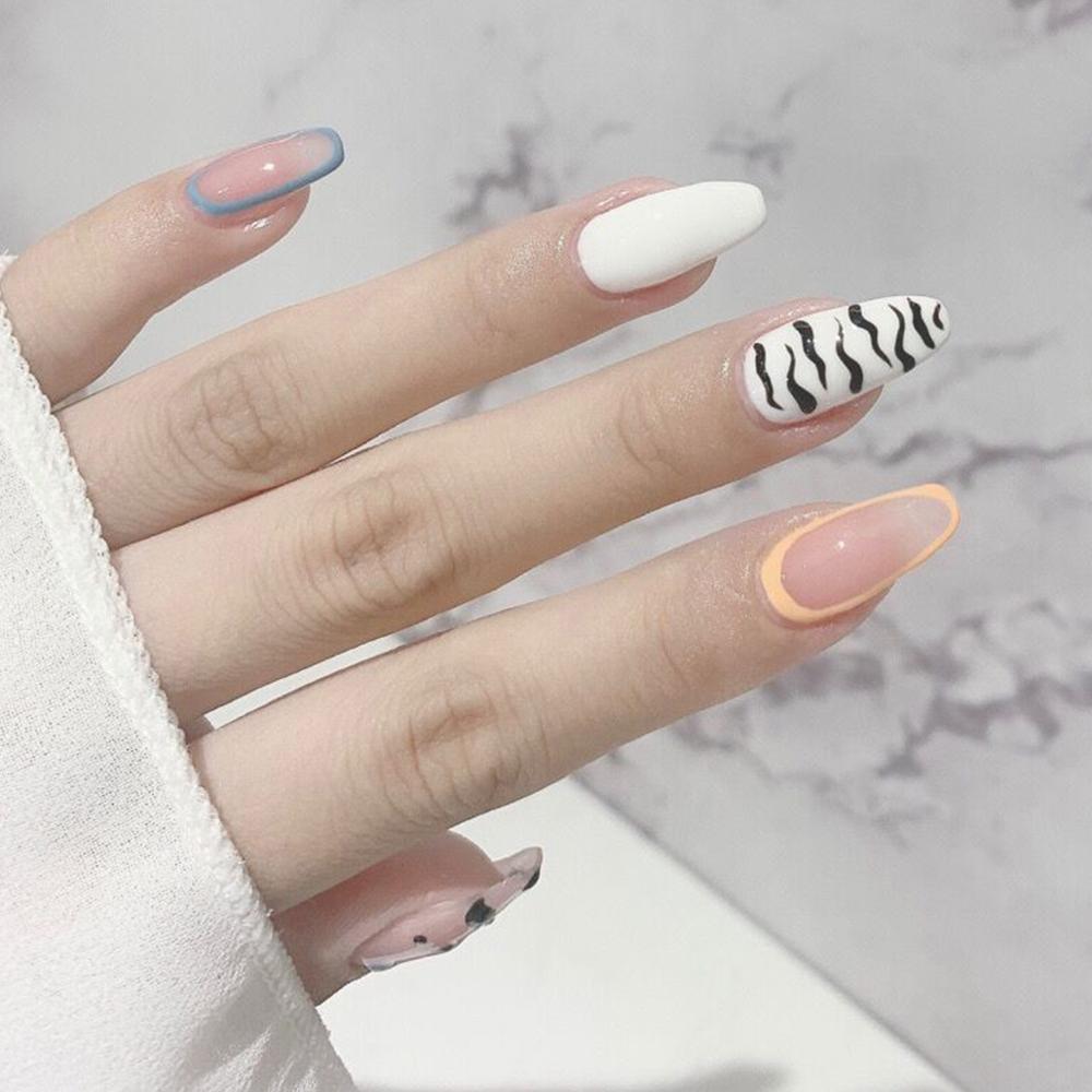 Faux ongles à pression avec colle, de Style 3D, 24 pièces