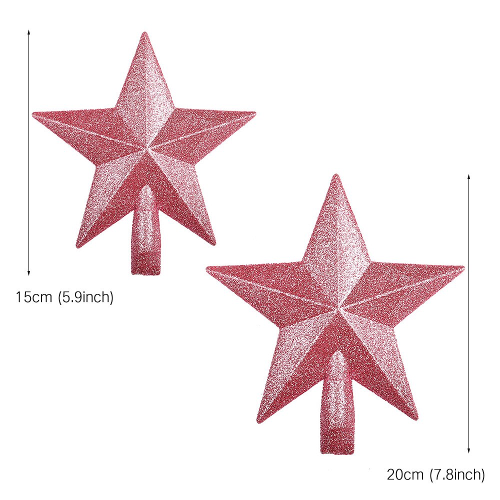 1Pc Exquisite Iron Art Ornament Beautiful Tree Top Flash Star Five-point Star Table Topper for Christmas Tree Xmas Decor
