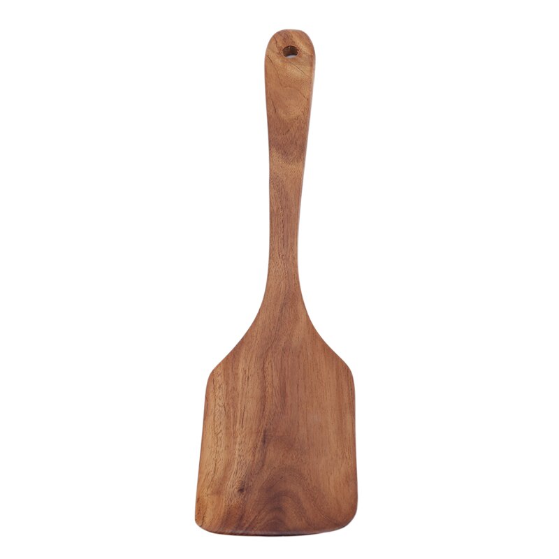 Teak Wood Turner Long Handle Spatula Kitchen Turner Non Stick Cooking Utensils Wooden Spatula Slotted Turner Set Wooden Utensils