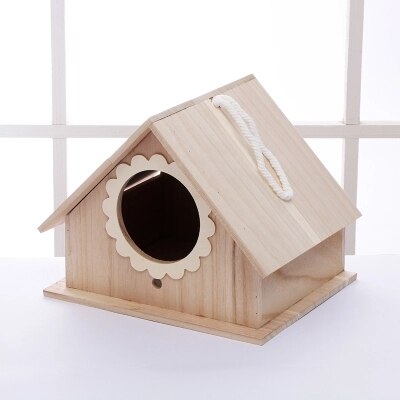 Nido de loros grande de madera maciza nido de loros al aire libre casa de madera nido cálido caja de cría starling Piel de tigre pájaro pequeño nest03