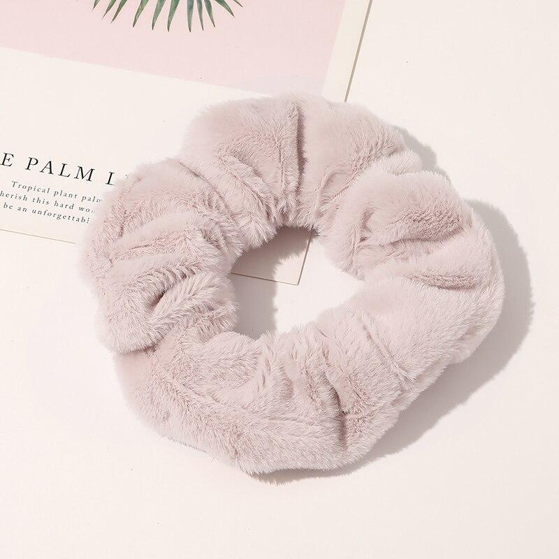 Winter Koe Kleur Haar Touw Vrouwen Fluwelen Chouchou Rubber Band Zachte Warme Elastische Haarbanden Kerstcadeaus Haaraccessoires: A2
