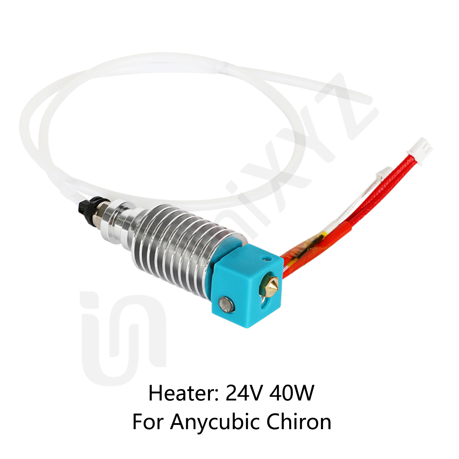 Bloque calefactable Hotend mejorado para Anycubic I3 Mega S Mega Zero 2,0 Kobra Chiron Vyper 12V 24V calentador j-head Heat Break End: Rojo
