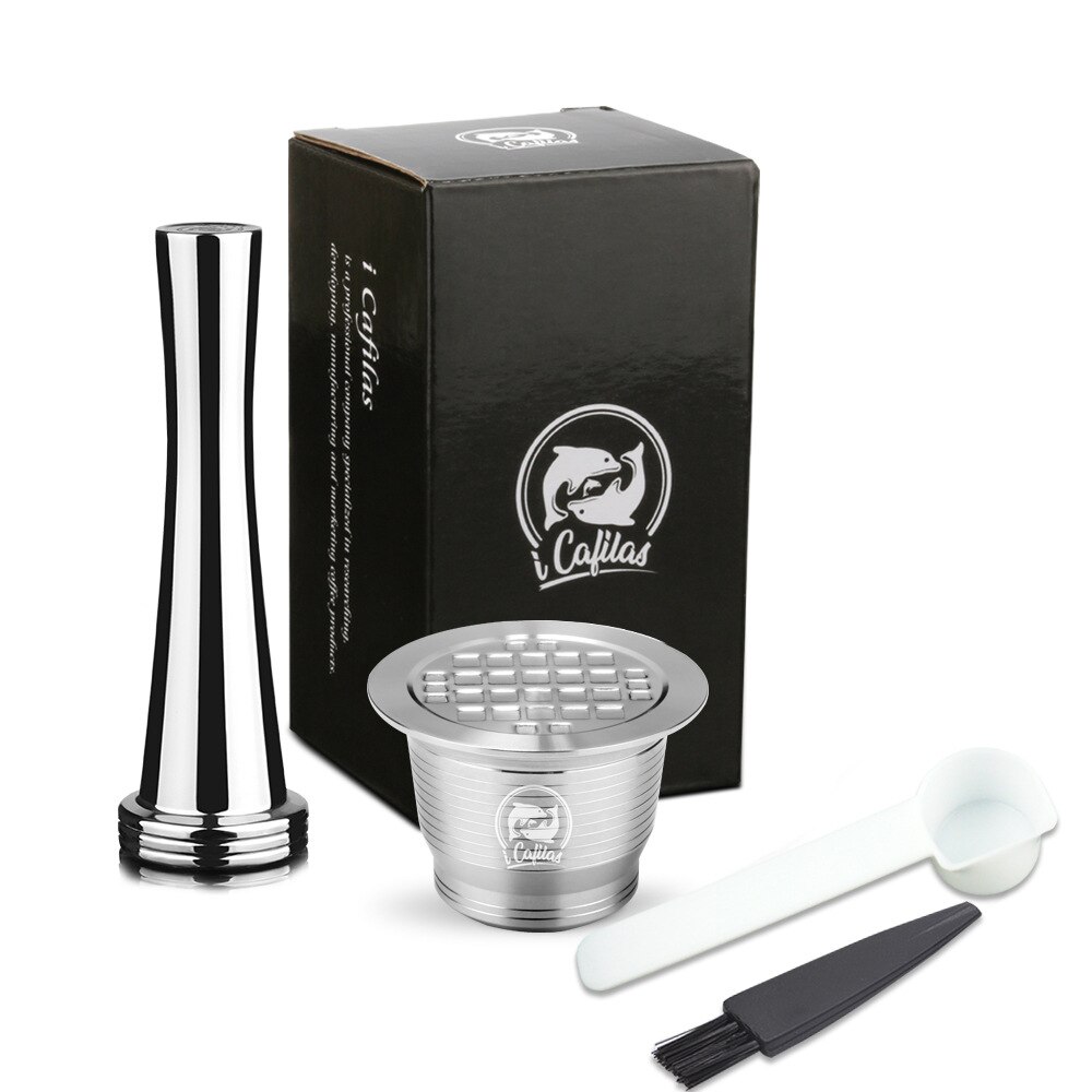 Refill nespresso kapsel med gjenbrukbar bruk påfyllbar kapsel crema espresso gjenbrukbart etterfyllbart kaffefilter: 1 kapsel 1 tukle