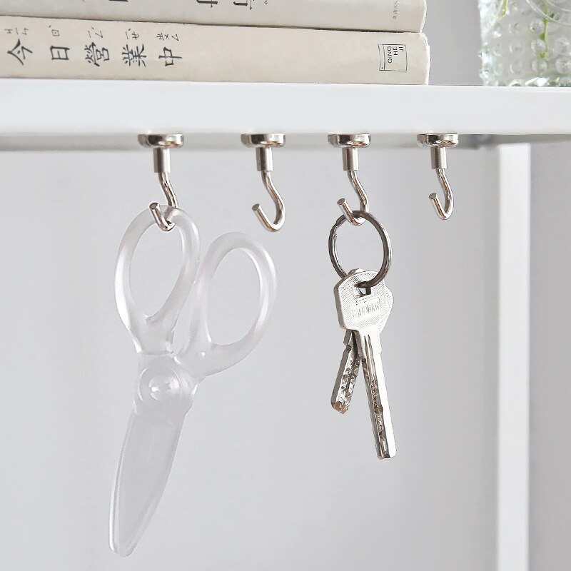 Crochet magnétique mural robuste avec aimant puissant, 20 pièces, porte-clé, porte-manteau, porte-tasse, pour la cuisine de la maison, Organization du rangement