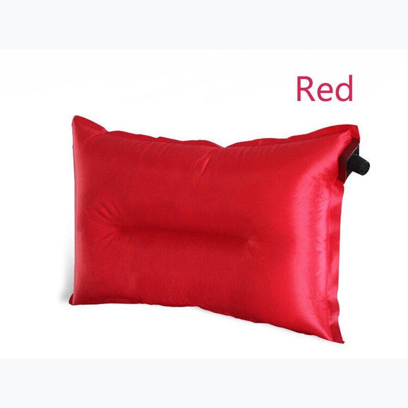 1Pc Portable automatique gonflable imperméable oreiller pour voyage en plein Air Camping randonnée coussin d'air oreiller 46x30x8cm: Red