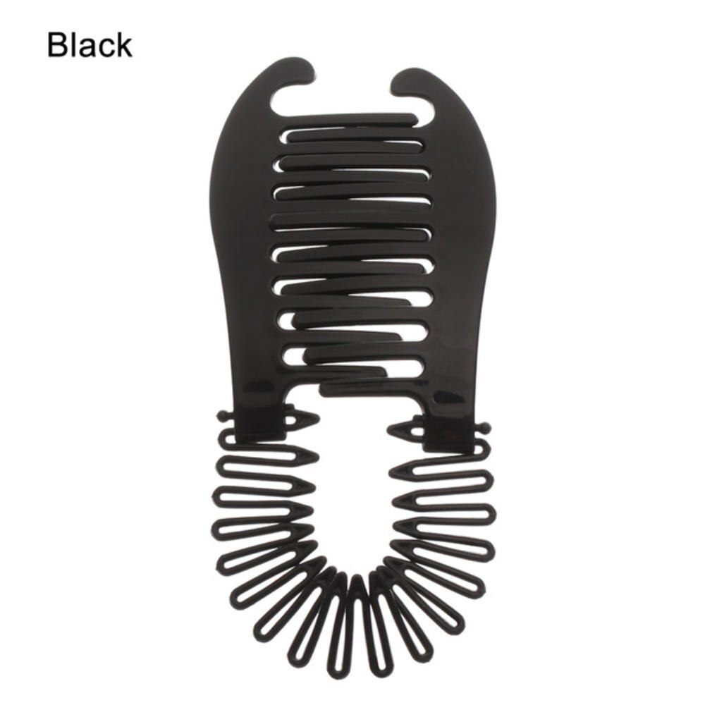 Pinza de pelo elástica para mujer, Herramienta de sujeción de pelo tipo Escorpión, Coleta, bandas de goma, accesorios para el cabello, 1 ud., novedad: black