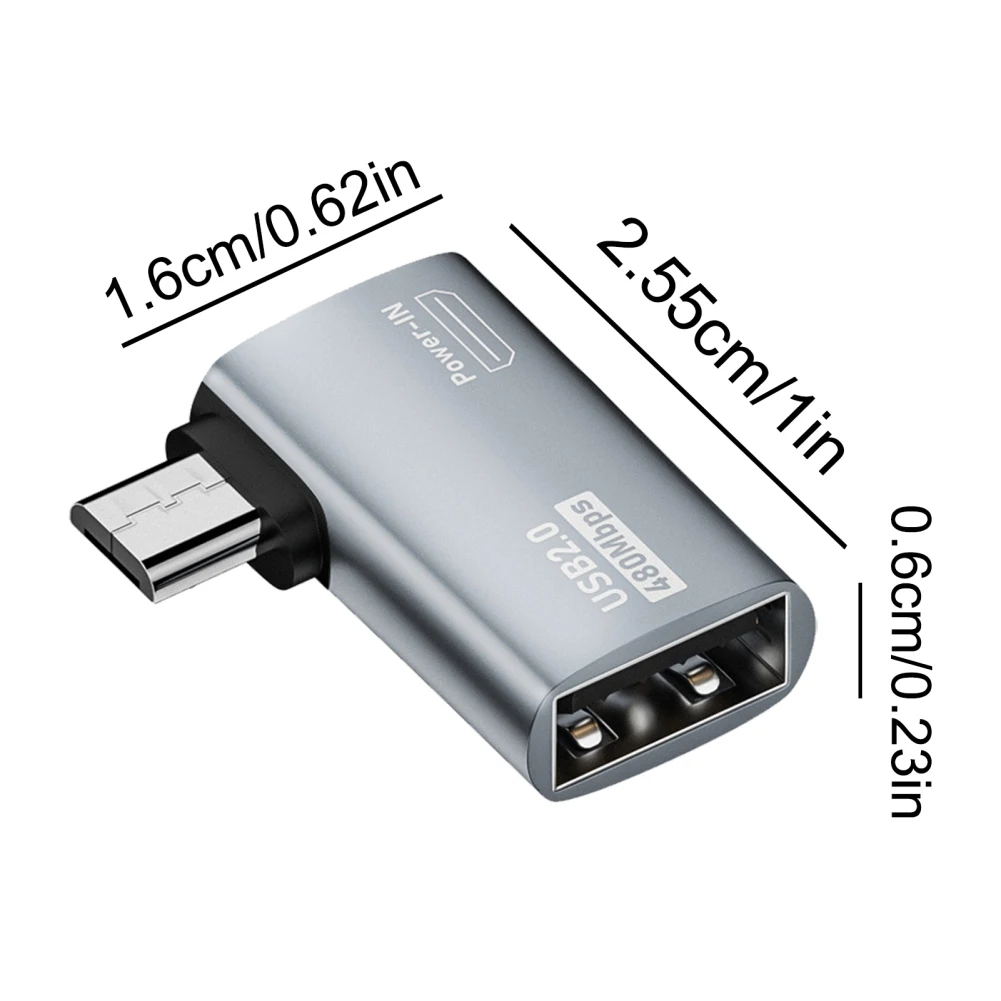 Adaptador de Cable OTG 4K, adaptador Micro USB a USB OTG alimentado en ángulo izquierdo de 90 grados para TV, tableta, Fire TV Stick 4K