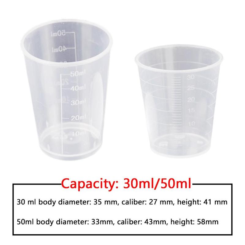30ml plastgravyr måttbägare medicin mått mått bägare med lock lock genomskinlig behållare genomskinliga mått bägare