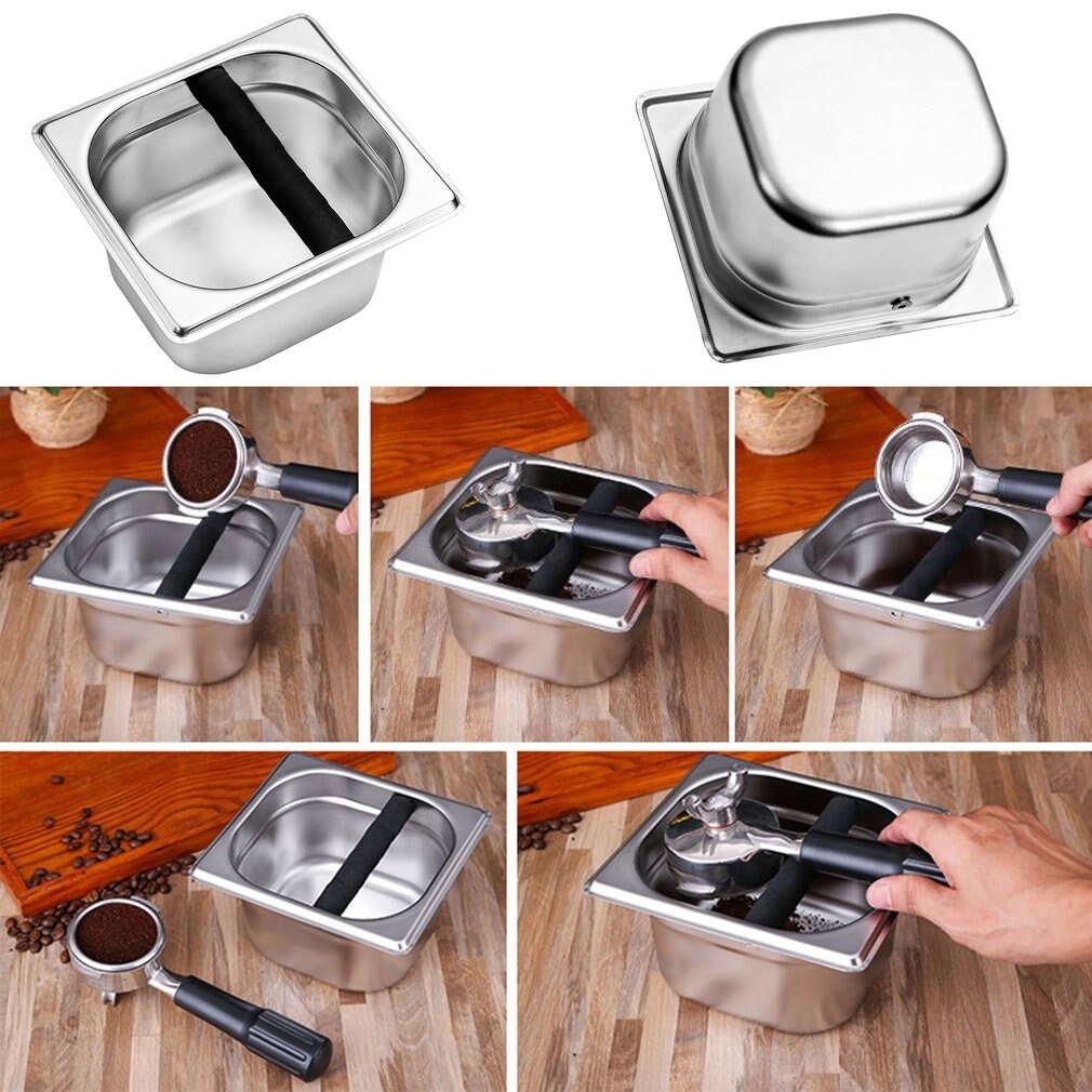Durable Stainless Steel Coffee Grounds Bucket Coffee Machine Accessories Large Capacity Removable Waste Dregs Bucket