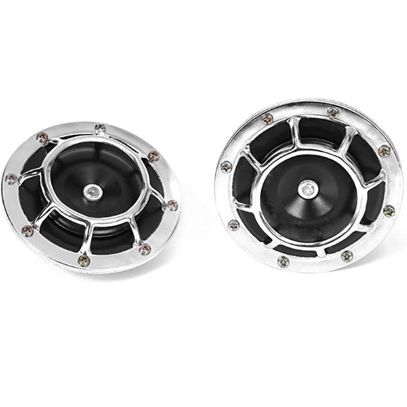 Universal 12V/6V/24V Motorcycle Horn - Vented Chrome Or Black Vintage Style