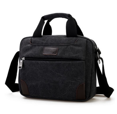 Vintage Heren Canvas Schoudertas Messenger Bag Toevallige Handtas Mannen Mode Pak Multifunctionele Tas JT009Z: Black