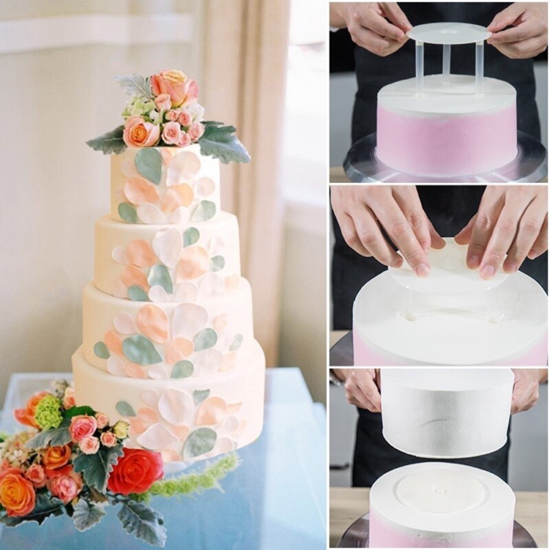 Multi-layer Cake Pillars With Round Spacer Unique Kitchen DIY Handmade Baking Tool