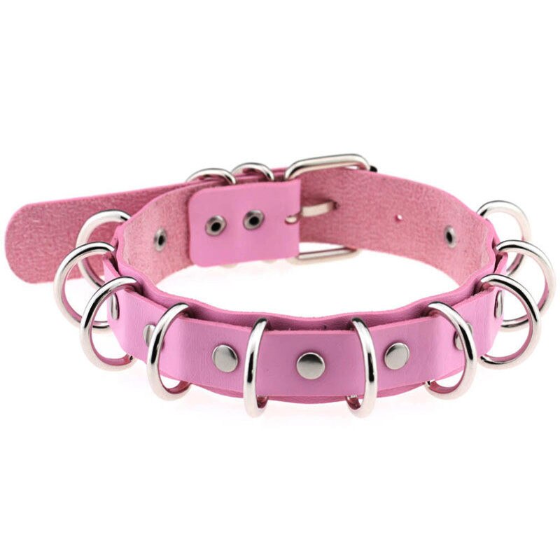 Collar de Metal multicapa con remache de punta redonda para mujer, Gargantilla gótica, joyería